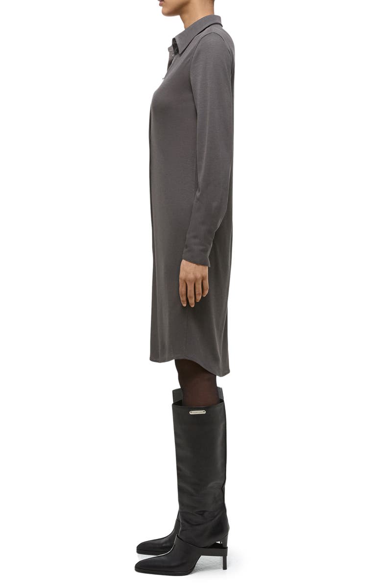 Helmut Lang Long Sleeve Jersey Shirtdress, Alternate, color, Graphite