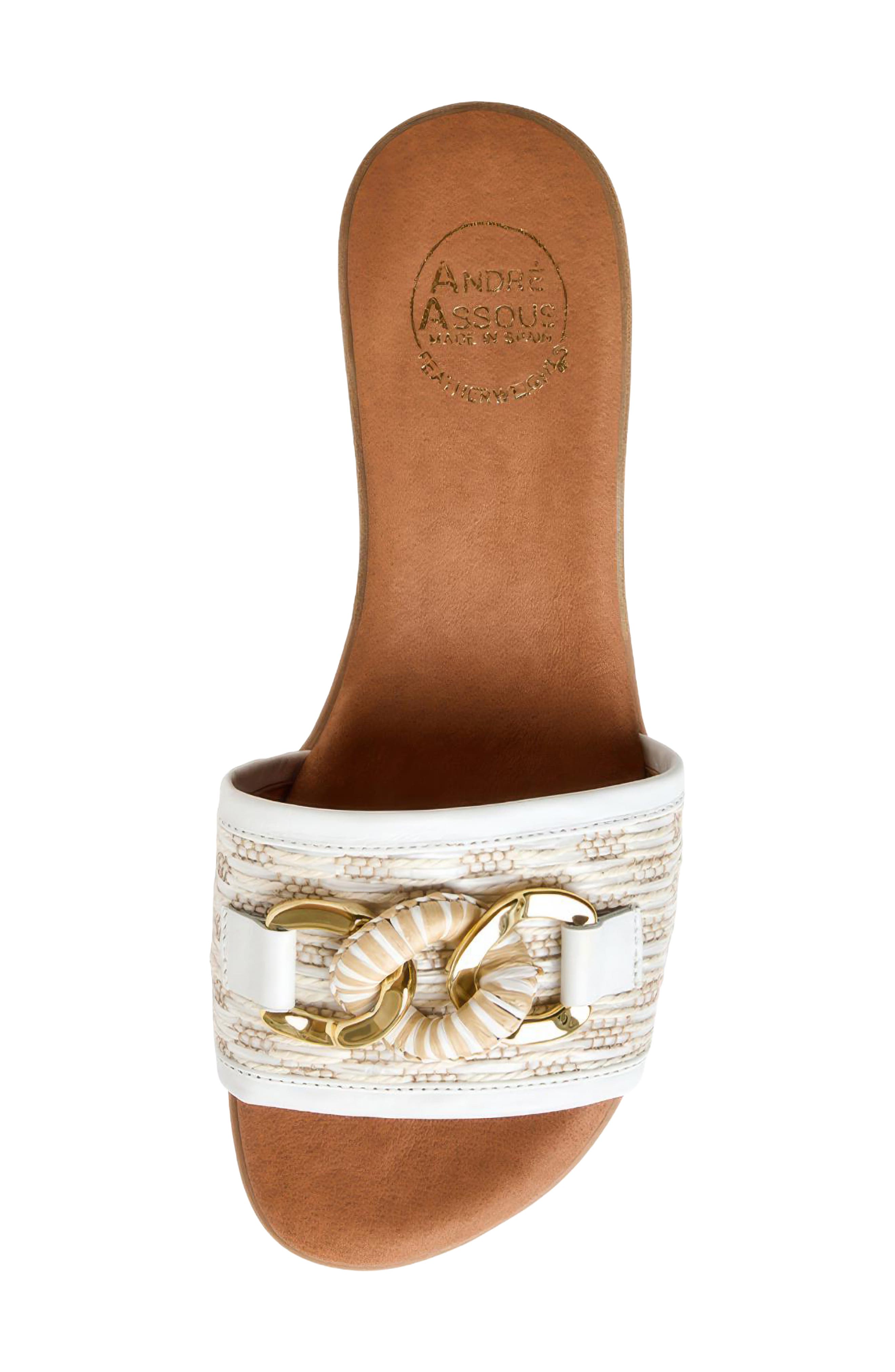 André Assous Nalia Wedge Slide Sandal, Alternate, color, White