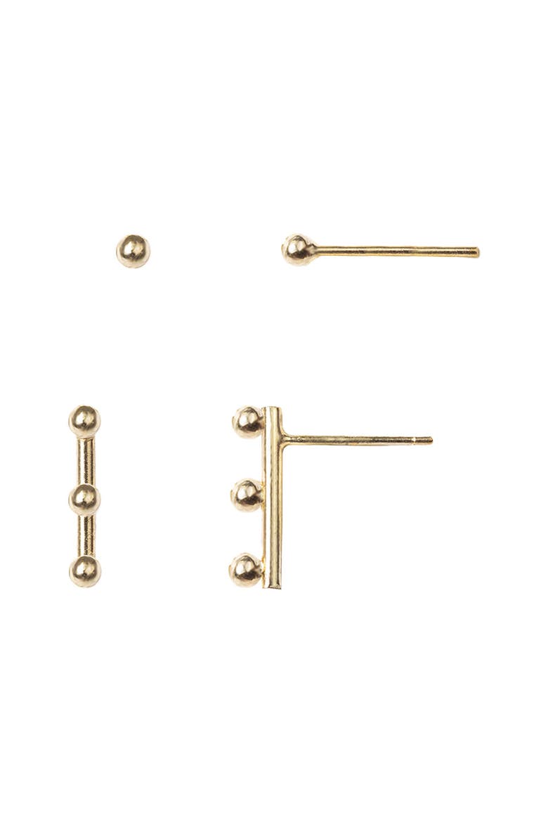 Pari Dot Bar Earring Set - Set of 2, Main, color, Gold