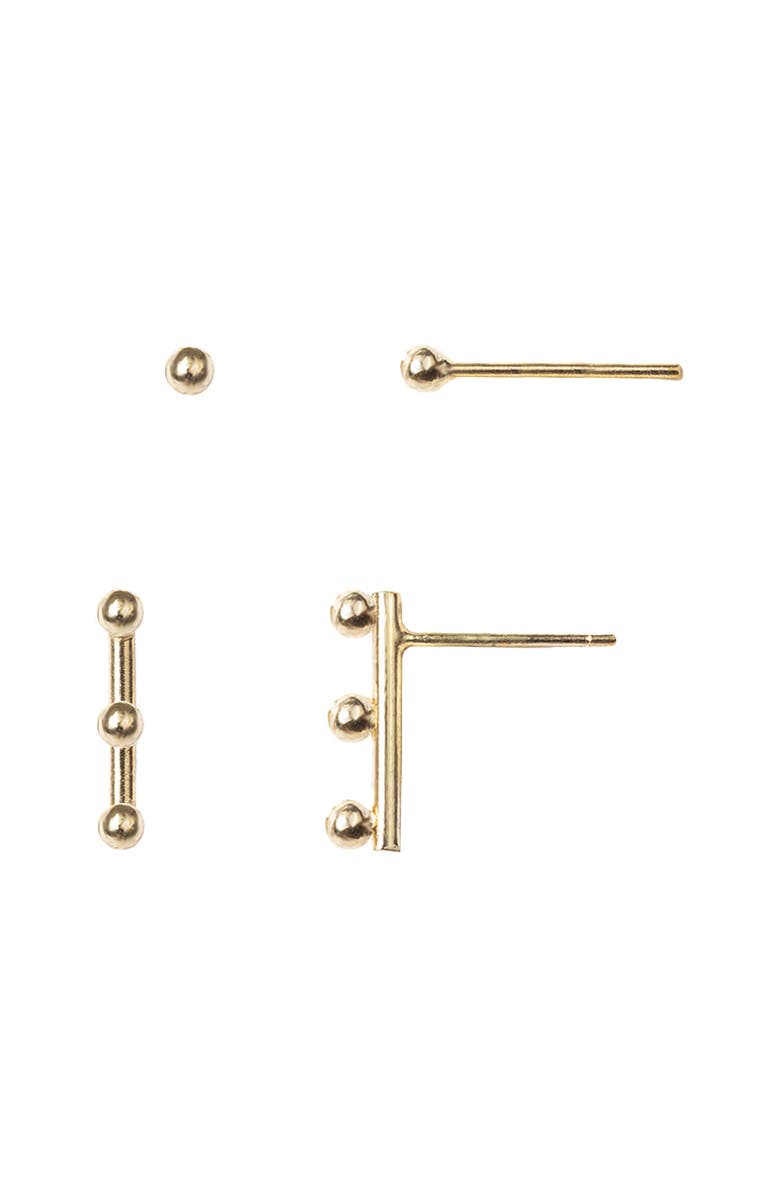 Matr Boomie Pari Dot Bar Earring Set - Set of 2, Main, color, Gold