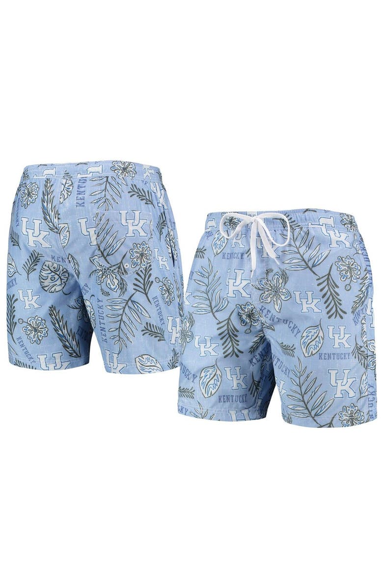Wes & Willy Men's Wes & Willy Light Blue Kentucky Wildcats Vintage Floral Swim Trunks, Main, color,