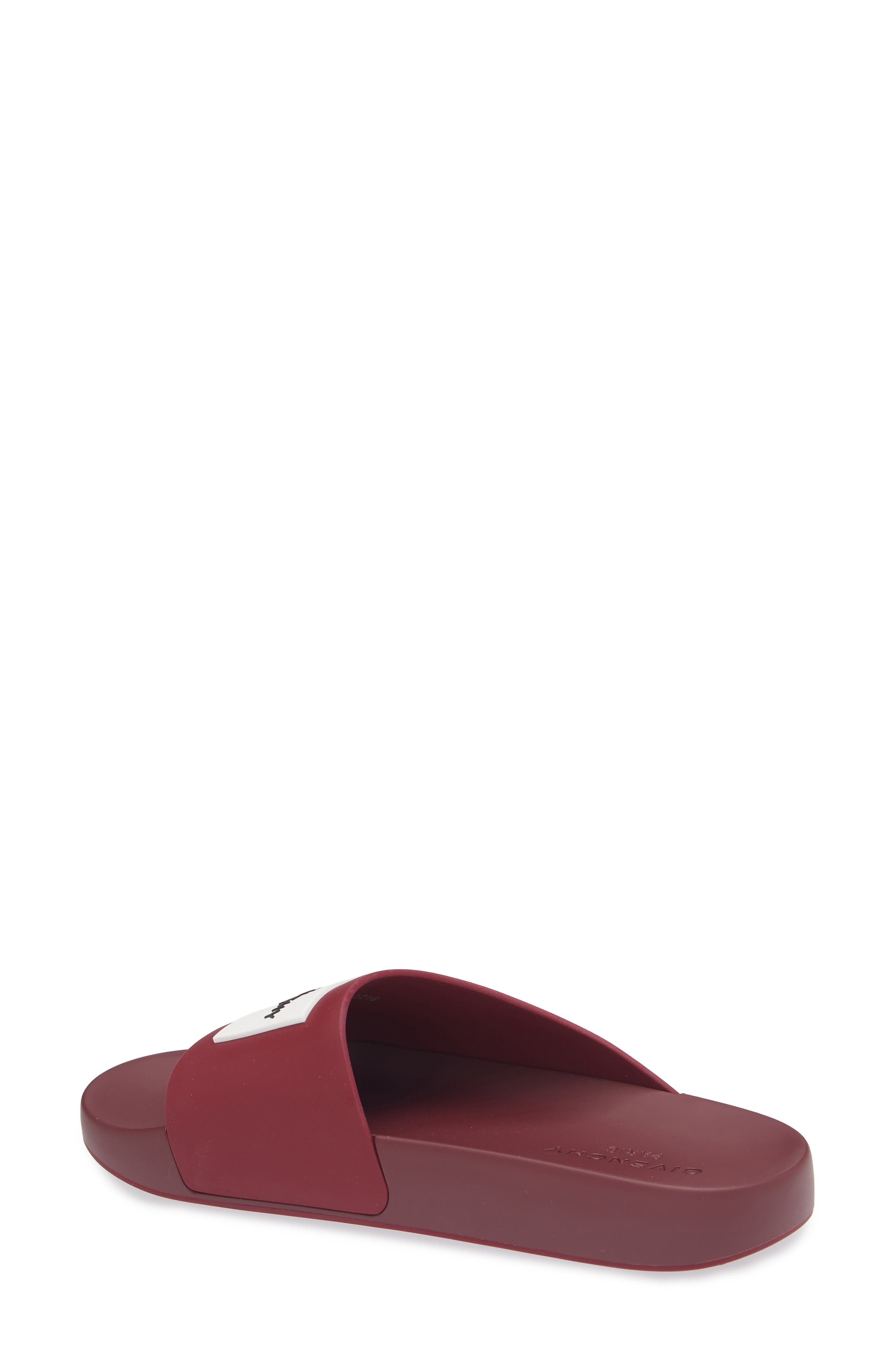 Label Slide Sandal, Alternate, color, RED CHERRY