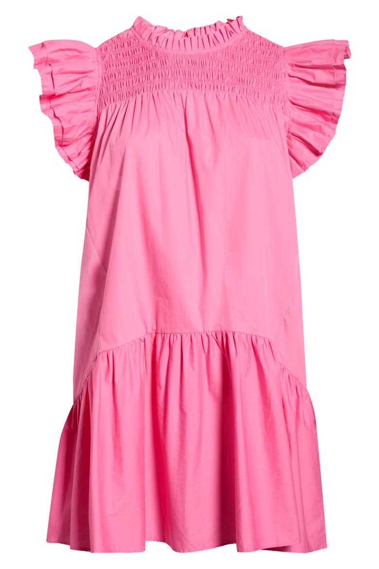 Rhona Smocked Minidress, Alternate, color, BUBBLE-GUM