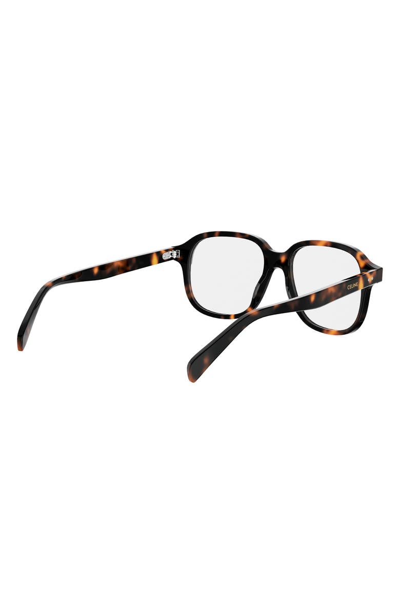 CELINE 54mm Thin Geometric Optical Glasses, Alternate, color, Dark Havana