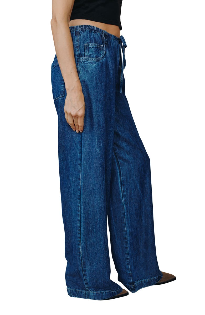 Bella Dahl Drawstring Waist Jeans, Alternate, color, Deep Blue Rinse