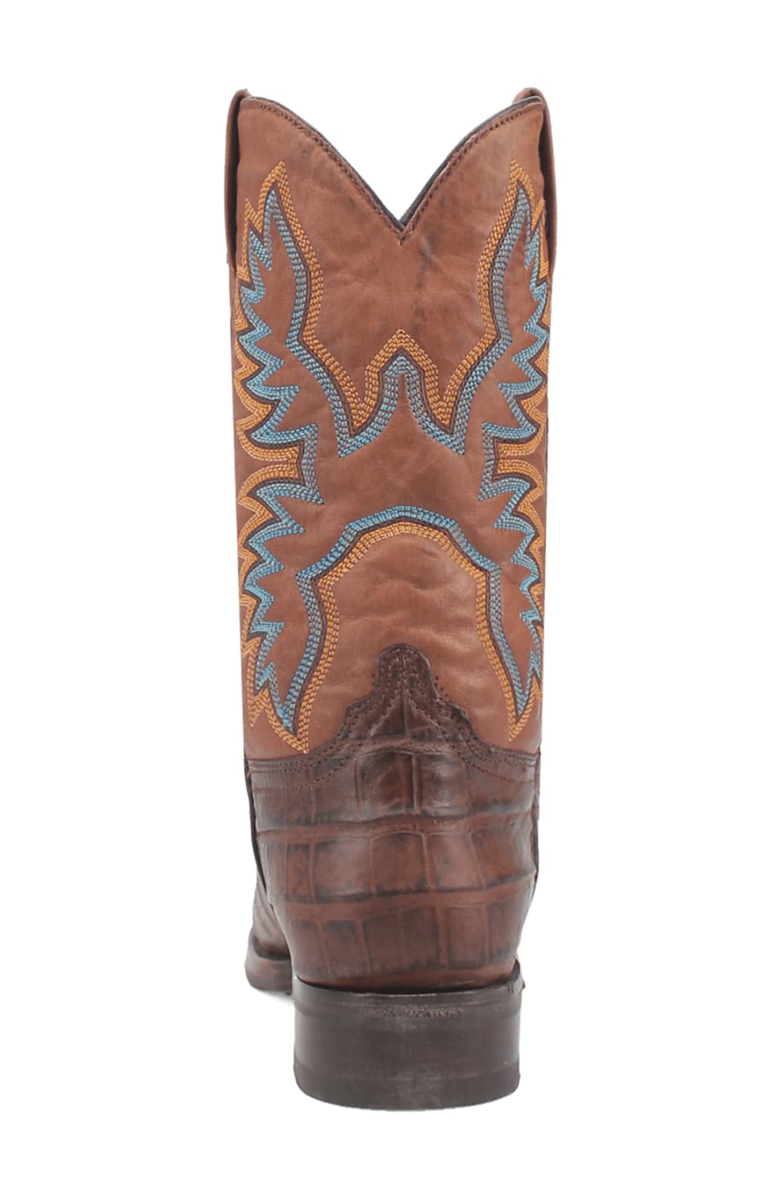 Dingo Trail Boss Alligator Embossed Cowboy Boot, Alternate, color, Brown