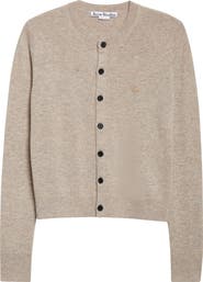 Acne Studios Face Patch Wool & Yak Hair Cardigan