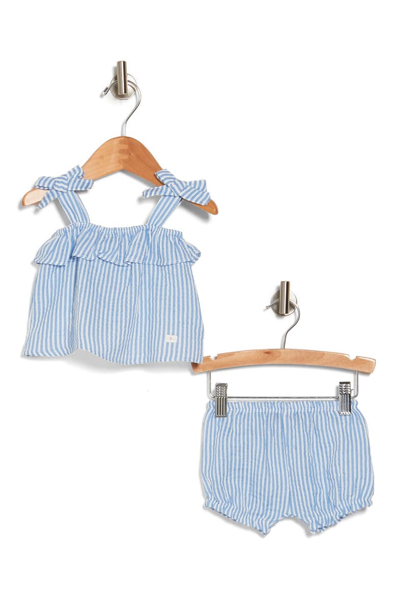 Cotton Seersucker Tank & Shorts Set, Main, color, LIGHT BLUE