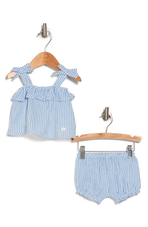 Cotton Seersucker Tank & Shorts Set (Baby)