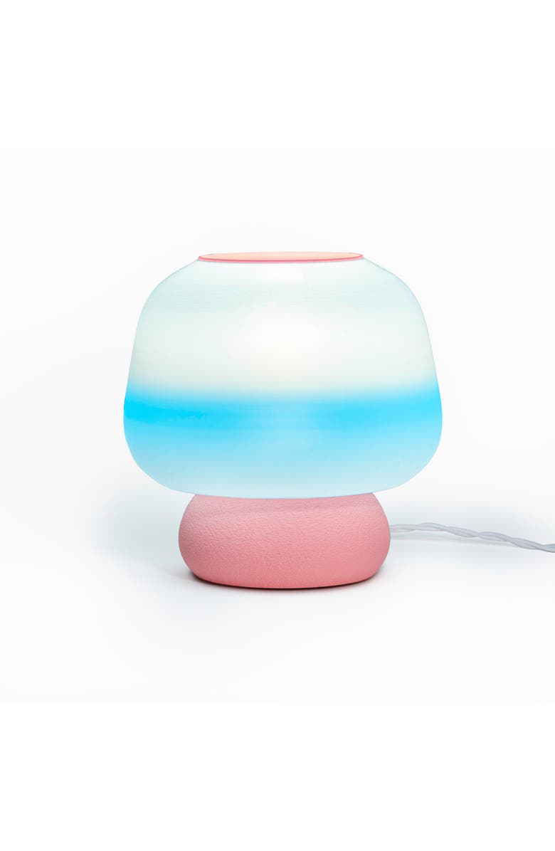 JONATHAN Y Portobello 10" Modern Classic Plant-Based Filament Dimmable LED 3D Printed Mushroom Table Lamp, Main, color, Blue/White/Light Pink