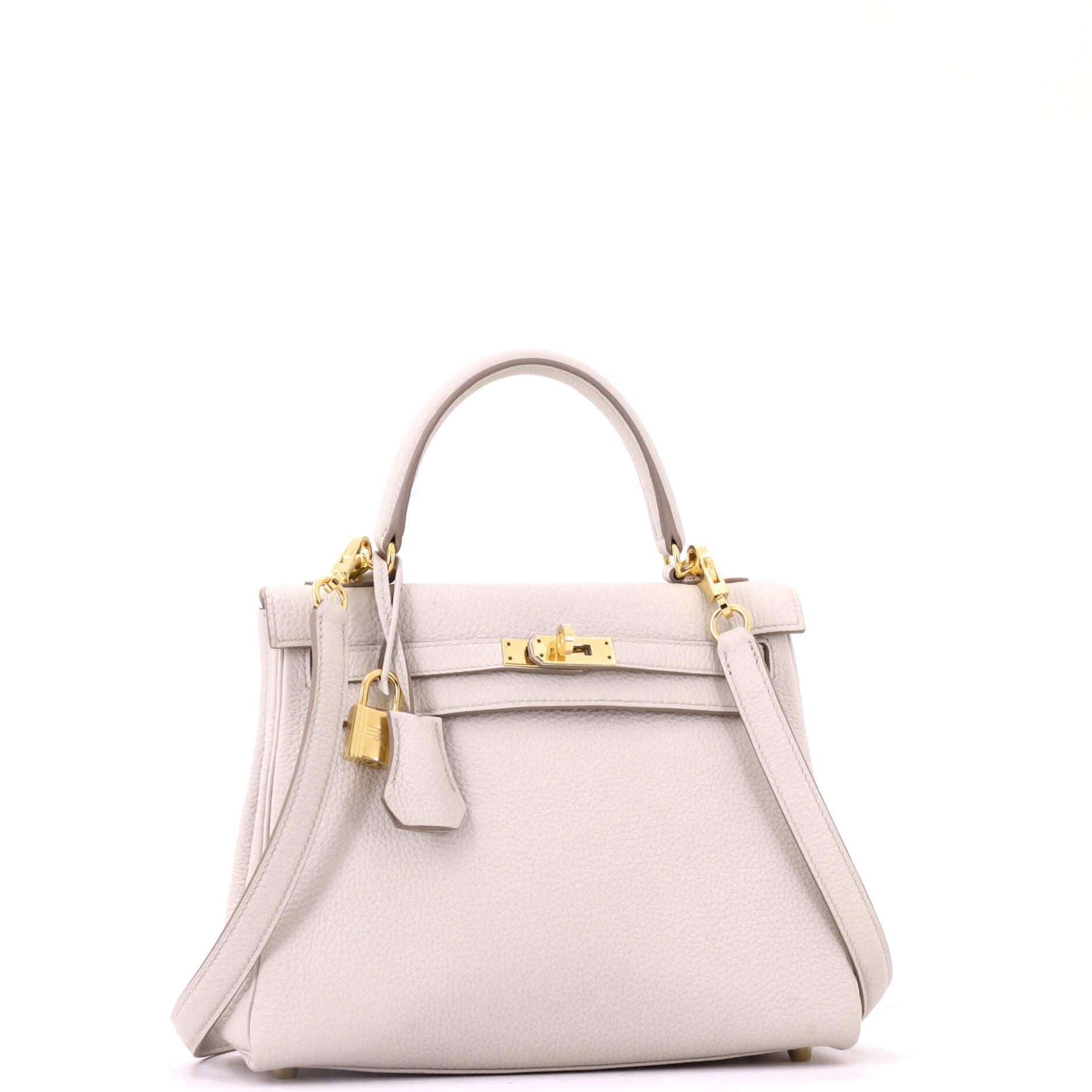 Kelly Handbag Light Togo with Gold Hardware 25, Alternate, color, White