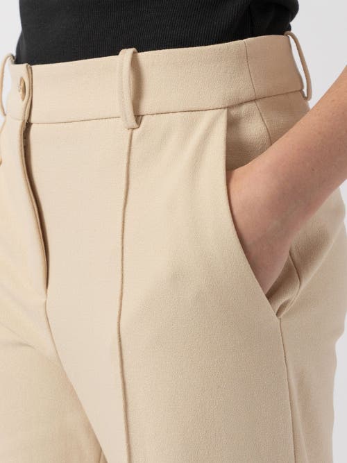 Saint + Sofia Cambridge Tailored Wide Leg Pant In Beige