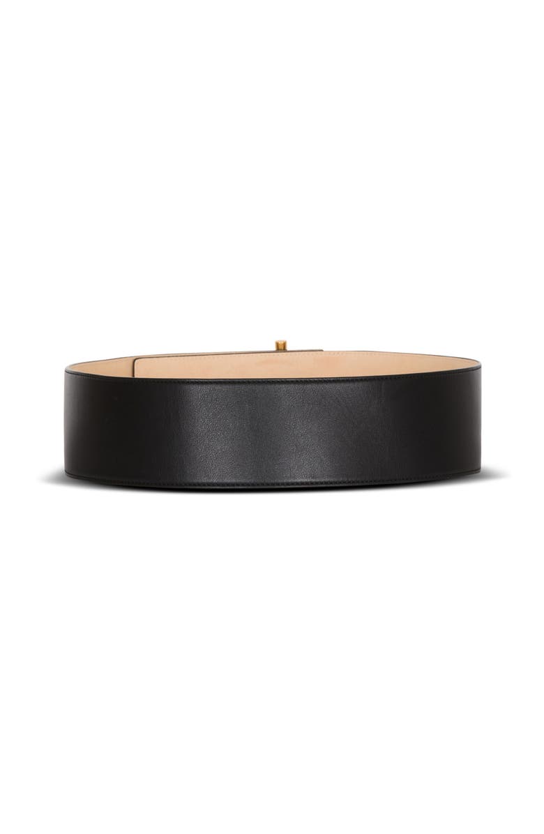 Balmain T-Bar belt in calfskin, Alternate, color, Black