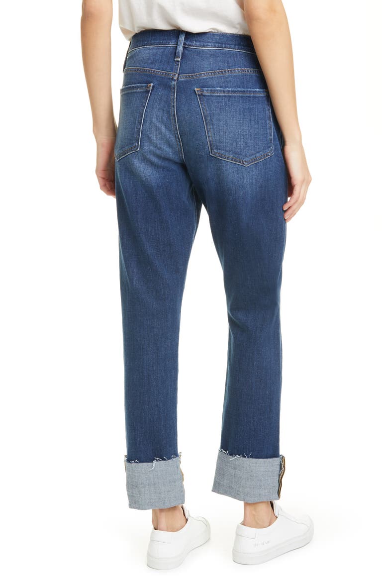 Le Beau Ankle Straight Leg Boyfriend Jeans, Alternate, color, BURNSIDE