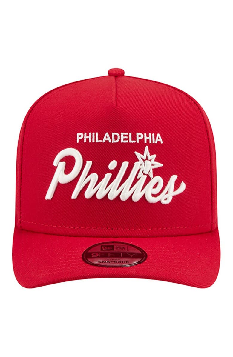 New Era Men's New Era  Red Philadelphia Phillies Local Play A-Frame 9FIFTY Snapback Hat, Alternate, color, 