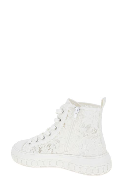 Bcbgeneration Women's Renda Platform High-top Sneakers In White-white Lace