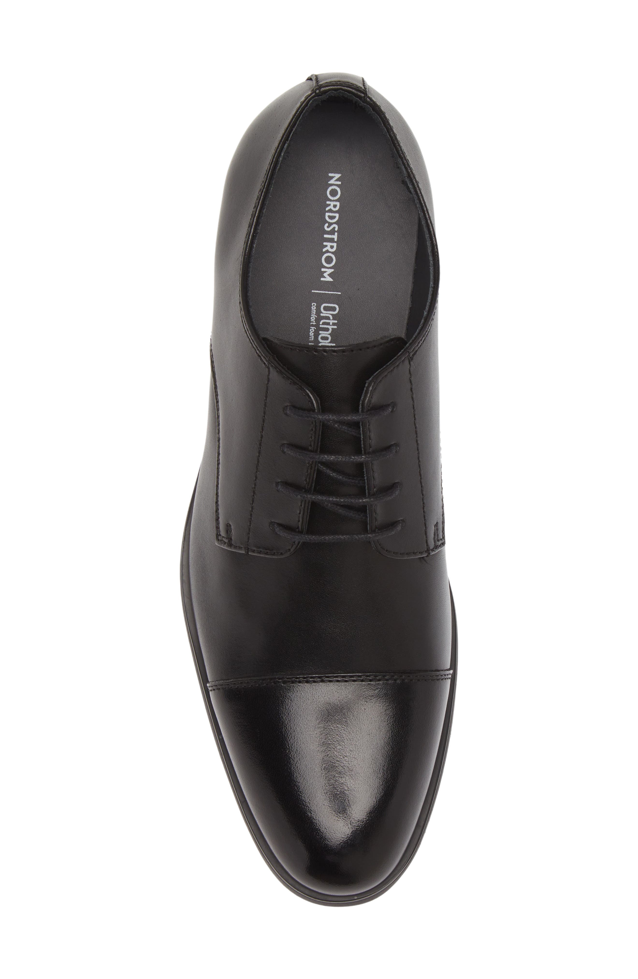 Nordstrom Elliott Cap Toe Lace-Up Derby, Alternate, color, Black