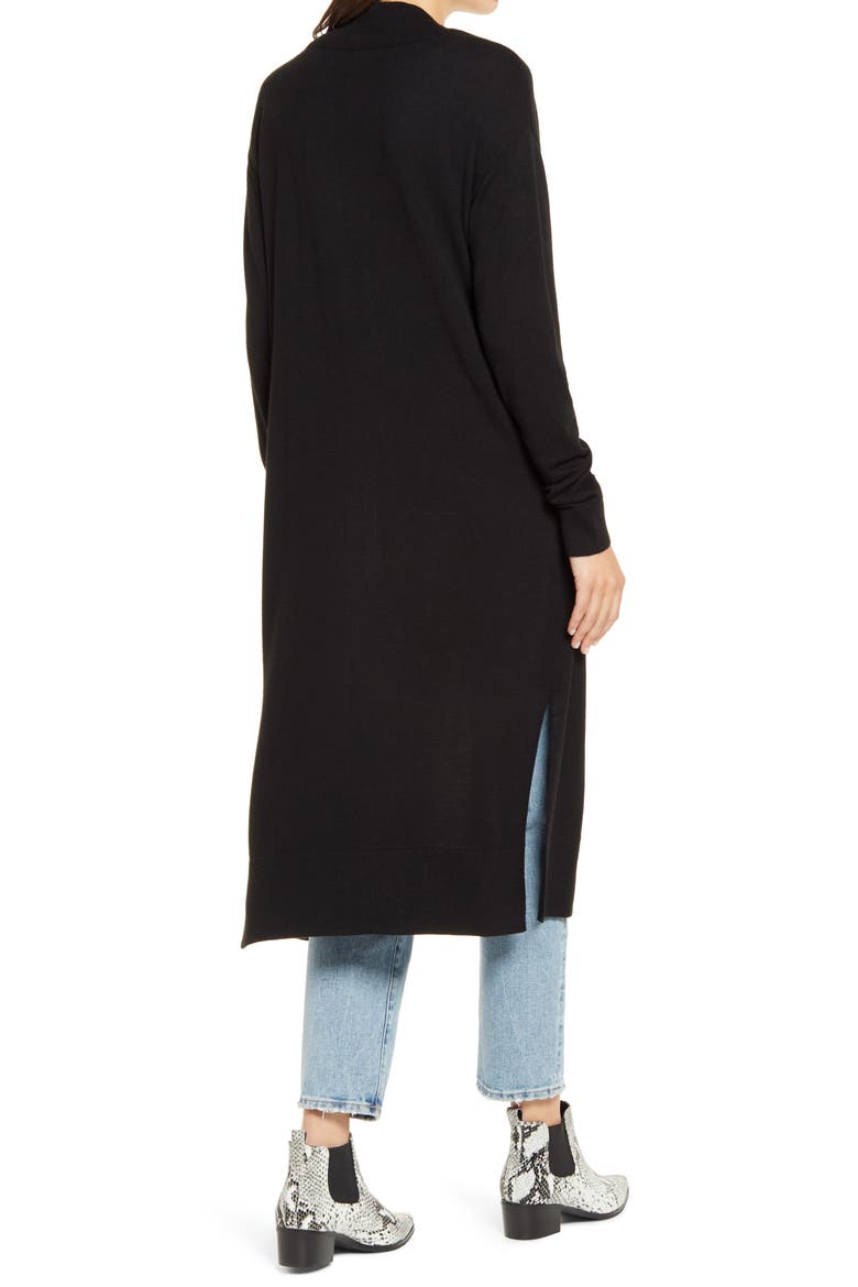 Open Duster Cardigan, Alternate, color, BLACK