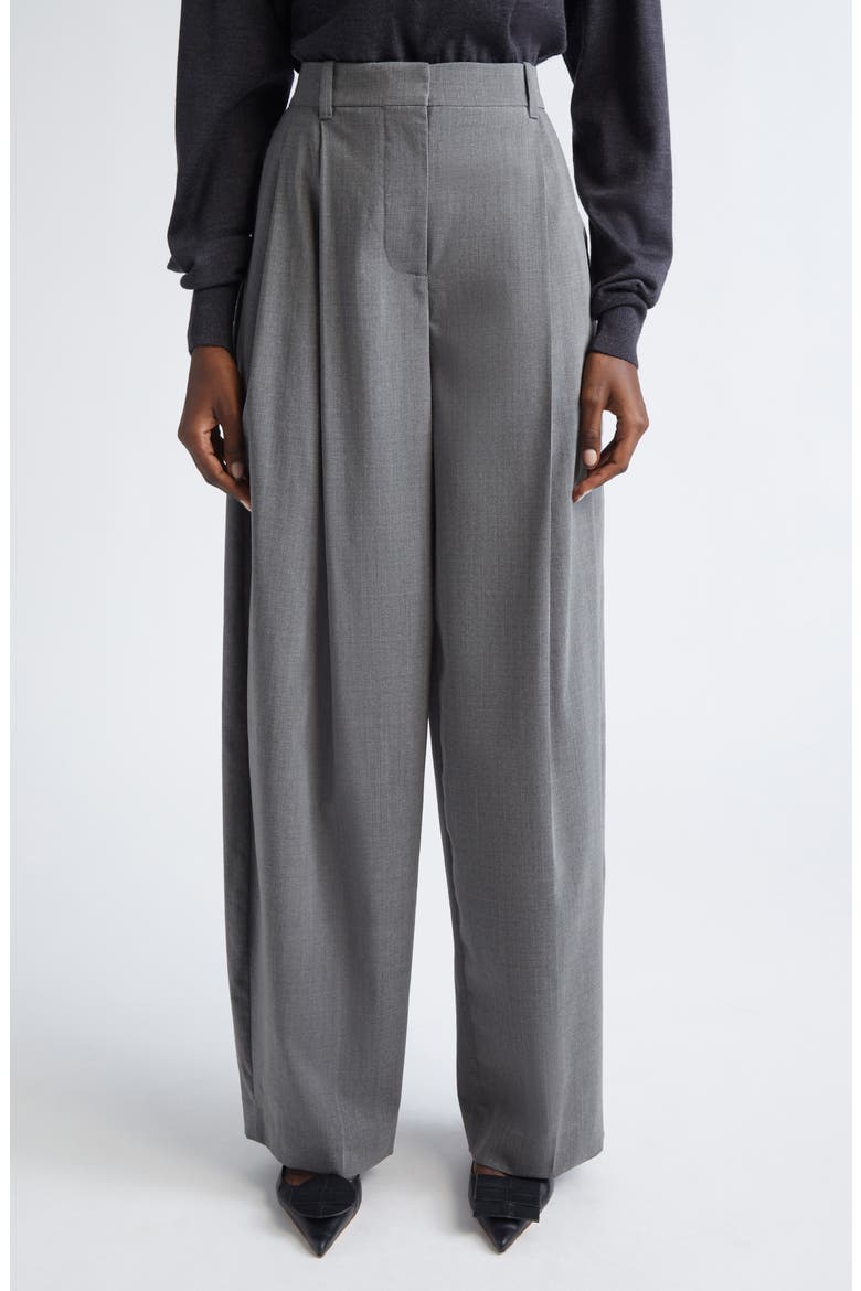 Le Pantalon d'Homme Pleated Stretch Virgin Wool Wide Leg Pants