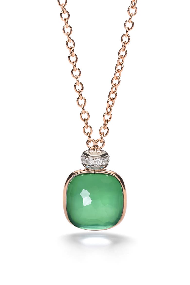 Nudo Prasiolite Green Agate & Diamond Pendant Necklace, Main, color, 18K YELLOW GOLD