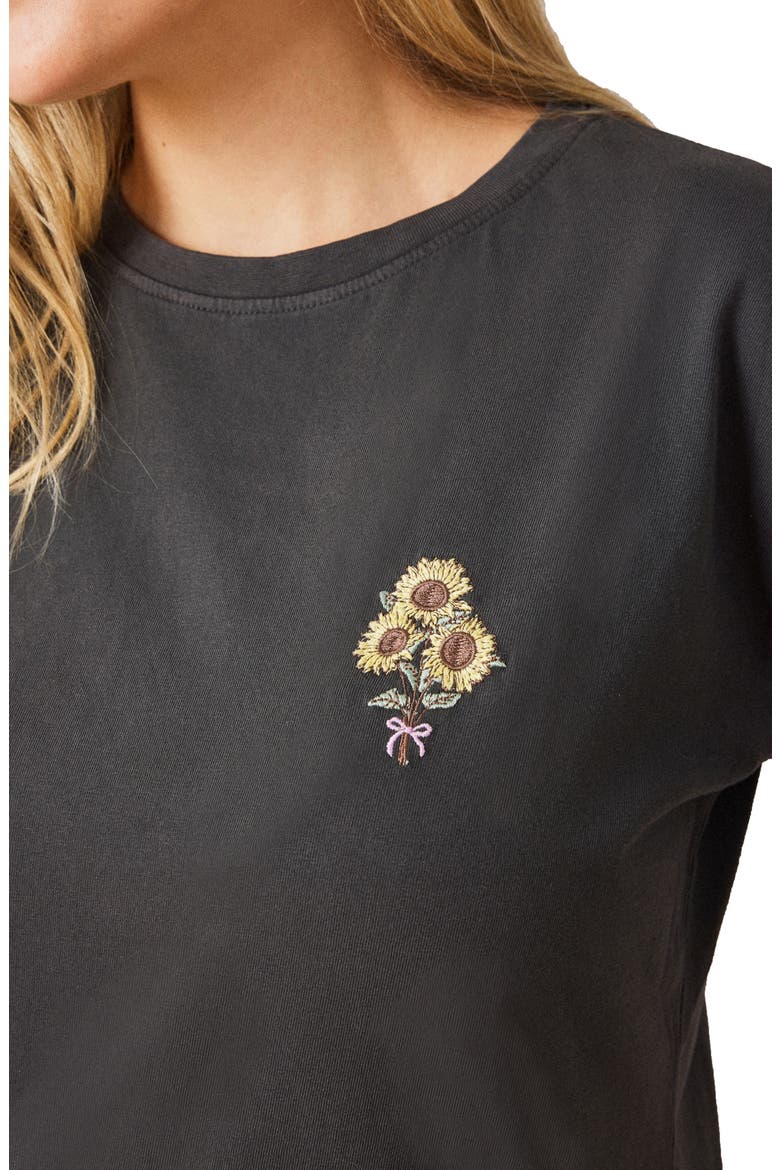 Melissa Girlfriend Tee, Alternate, color, BLACK SAND SUNFLOWER