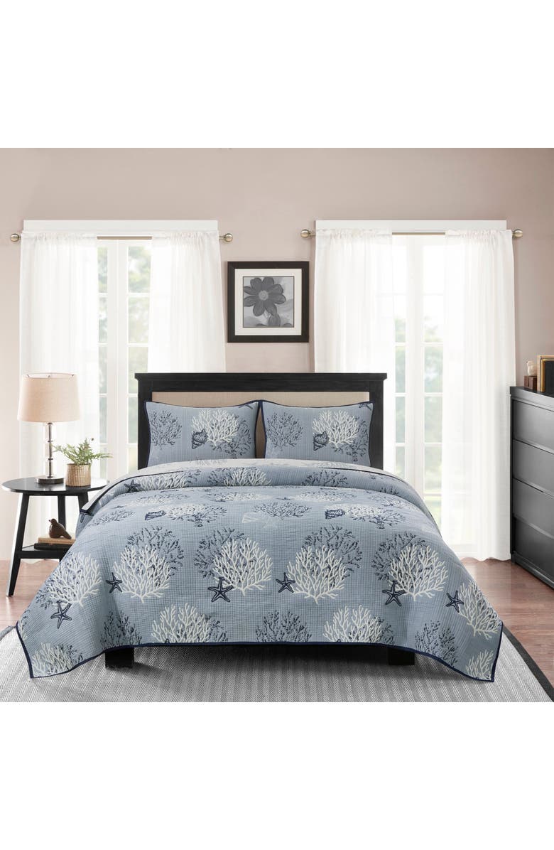 C&F Home Seaside Denim Bedding Quilt Collection - Machine Washable, Alternate, color, Blue