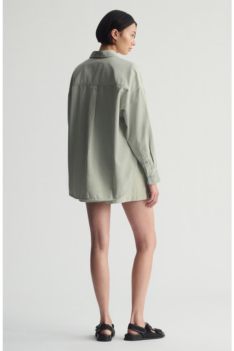 Oversize Button-Up Shirt, Alternate, color, PURITAN GRAY