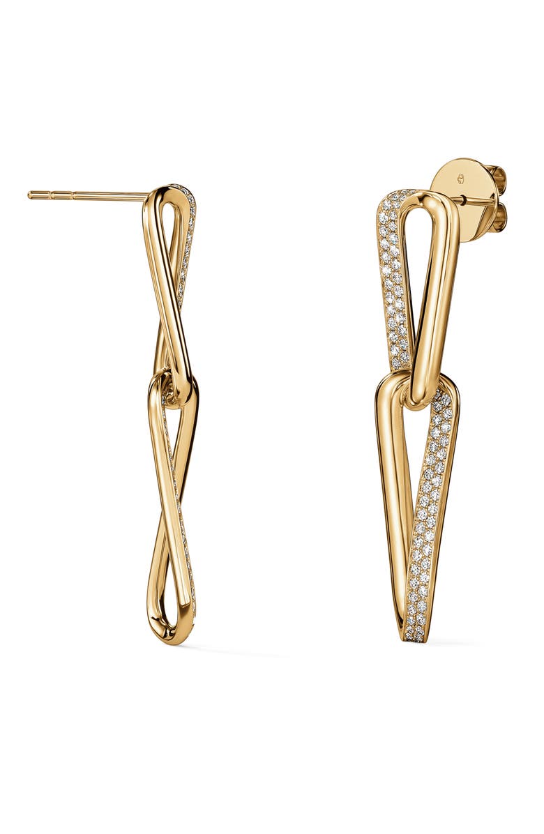 HEARTS ON FIRE INSIDE/OUT 18K Gold Diamond Link Small Earrings, 0.75ct., Alternate, color, Yellow Gold