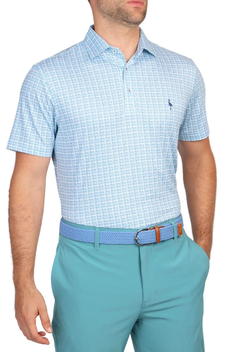 TailorByrd Triple Grid Performance Polo, Alternate, color, Seafoam