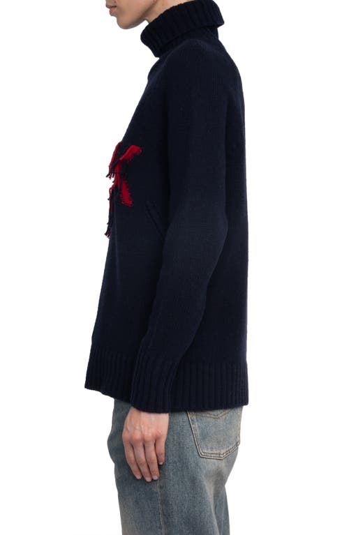 Zadig & Voltaire Womens Light Blue Mora Rock-intarsia Merino-wool Jumper In Black