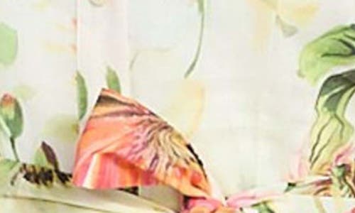 Guess Faith Floral Print Tie Waist Shirtdress In Painted Daisies Print