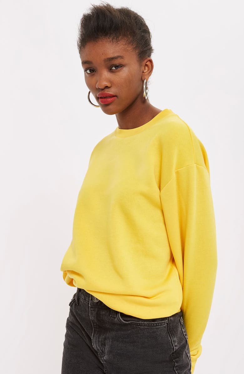Topshop Longline Sweatshirt, Alternate, color,