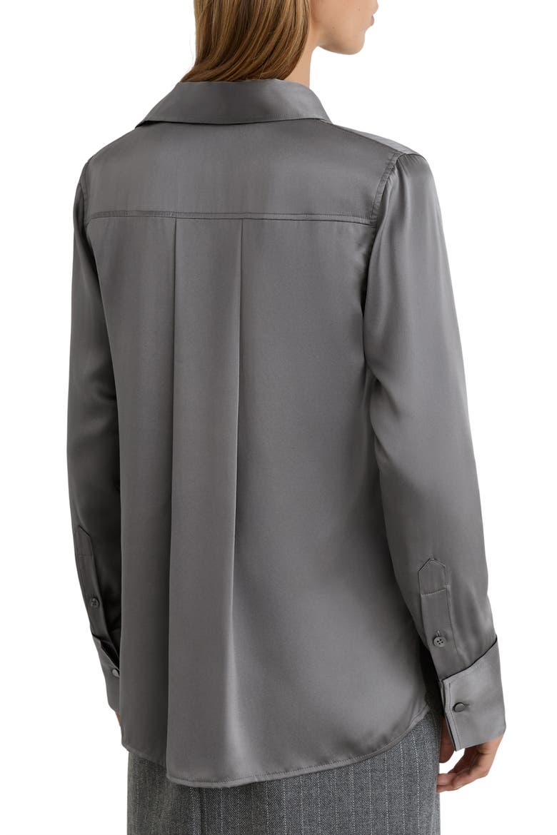 Ameira Silk Shirt, Alternate, color, DARK GREY