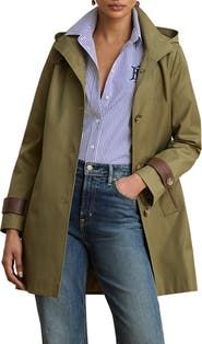Lauren Ralph Lauren Hooded Cotton Blend Coat