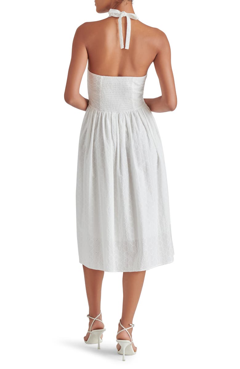 Steve Madden Ressi Eyelet Embroidered Cotton Halter Dress, Alternate, color,