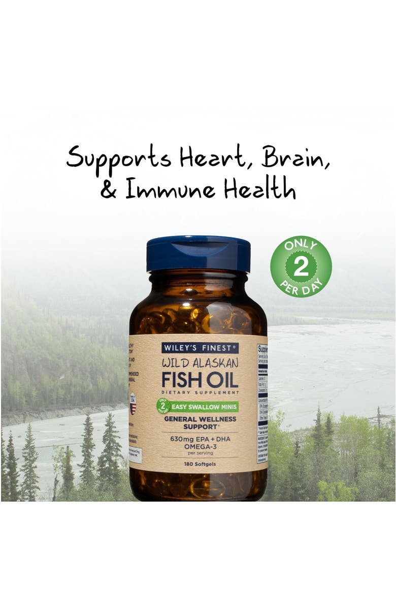 Wiley's Finest Easy Swallow Omega-3 Fish Oil 180 Mini Softgels, Alternate, color, NO COLOR