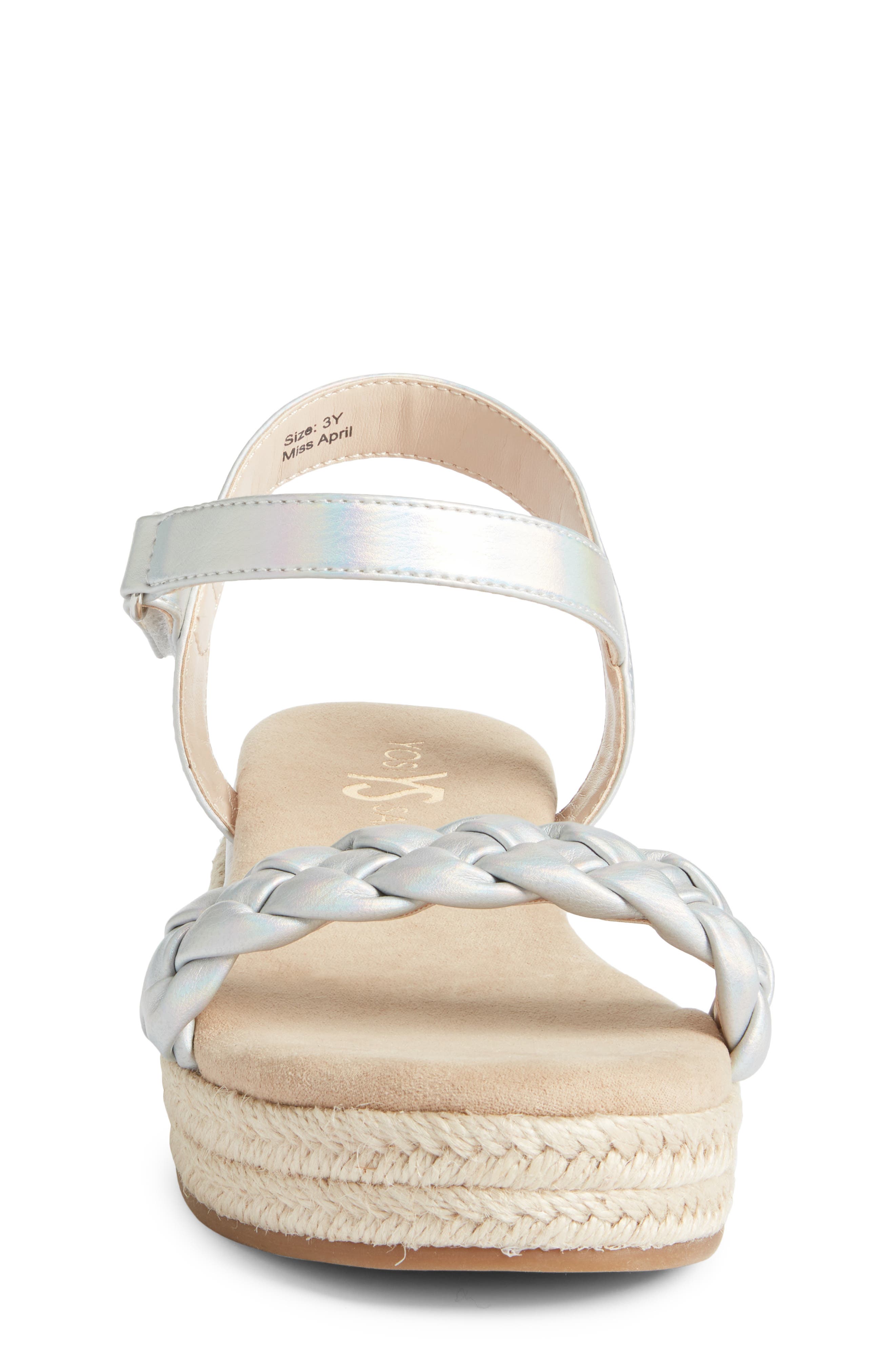 Yosi Samra Kids' Miss April Ankle Strap Espadrille Platform Wedge Sandal, Alternate, color, 