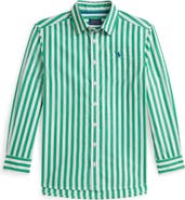 Polo Ralph Lauren Kids' Stripe Cotton Poplin Button-Up Shirt