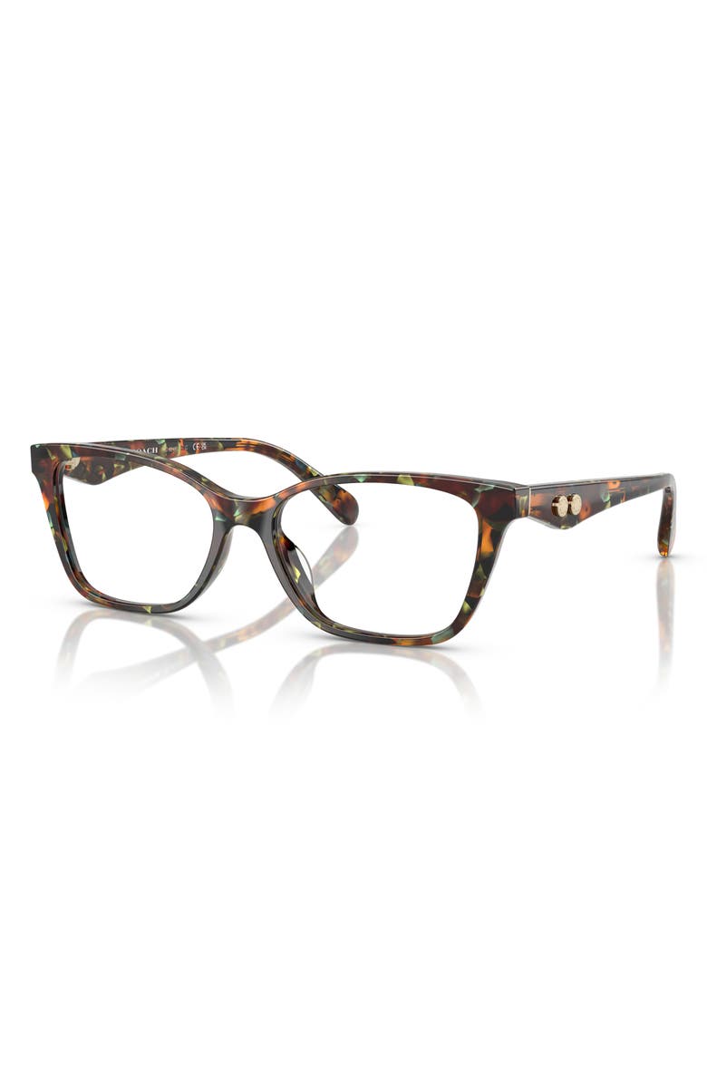 COACH 54mm Cateye Optical Glasses, Alternate, color, Jade Tortoise / Demo Lens