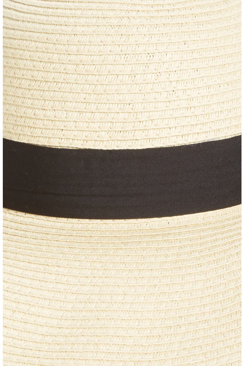 Bow Band Floppy Straw Hat, Alternate, color, NATURAL/ BLACK