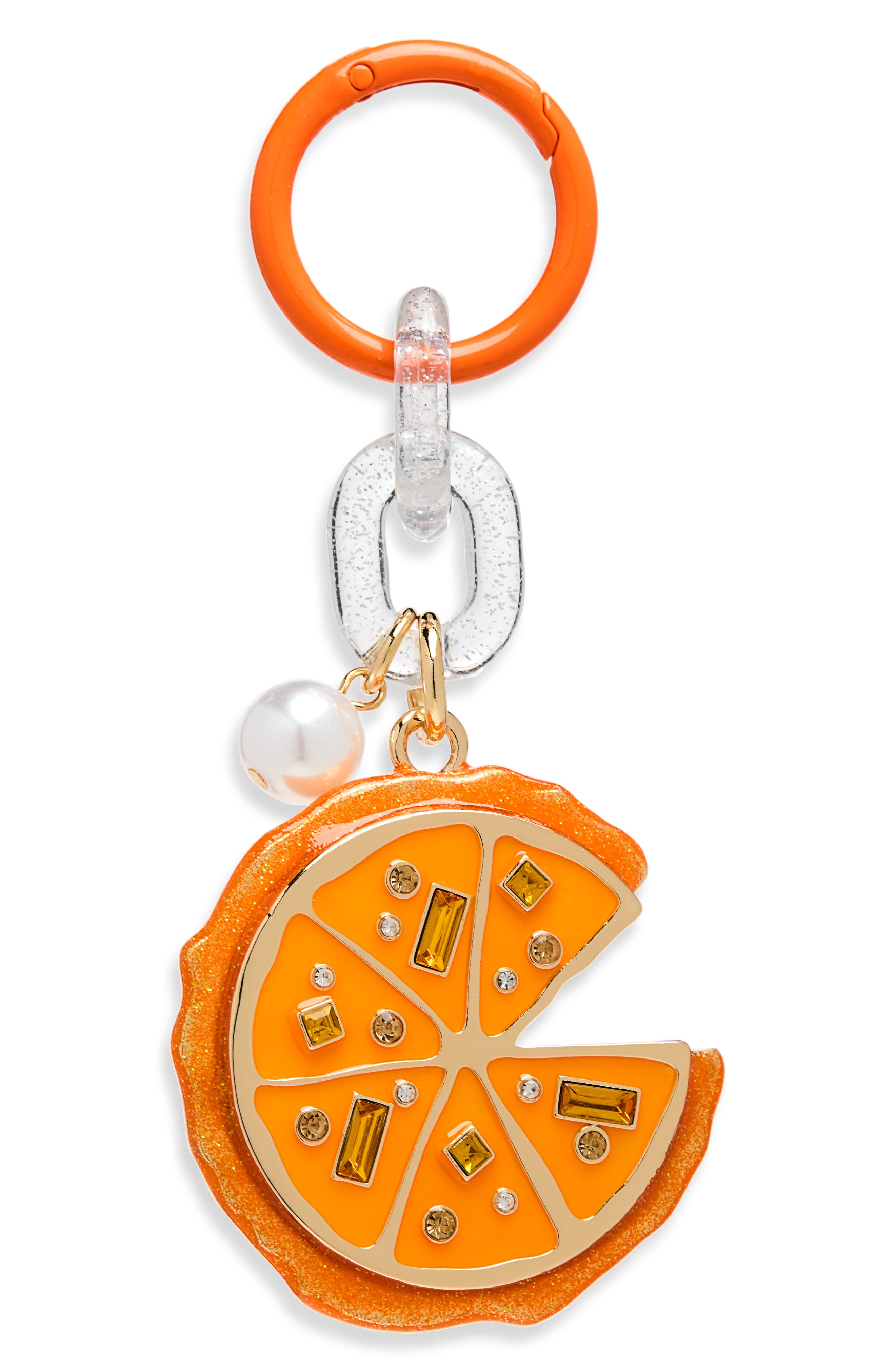 Orange Slice Bag Charm, Main, color, ORANGE MULTI- GOLD
