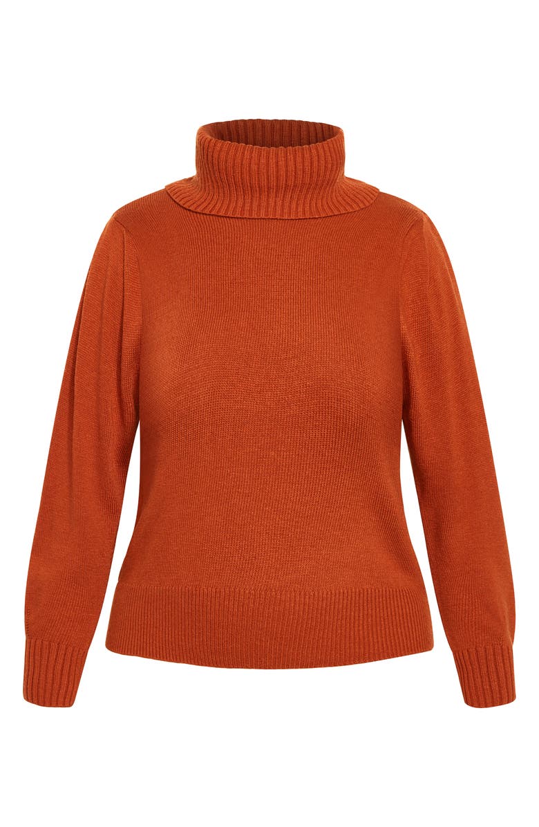 City Chic Softly Sweet Turtleneck Sweater, Main, color, Toffee