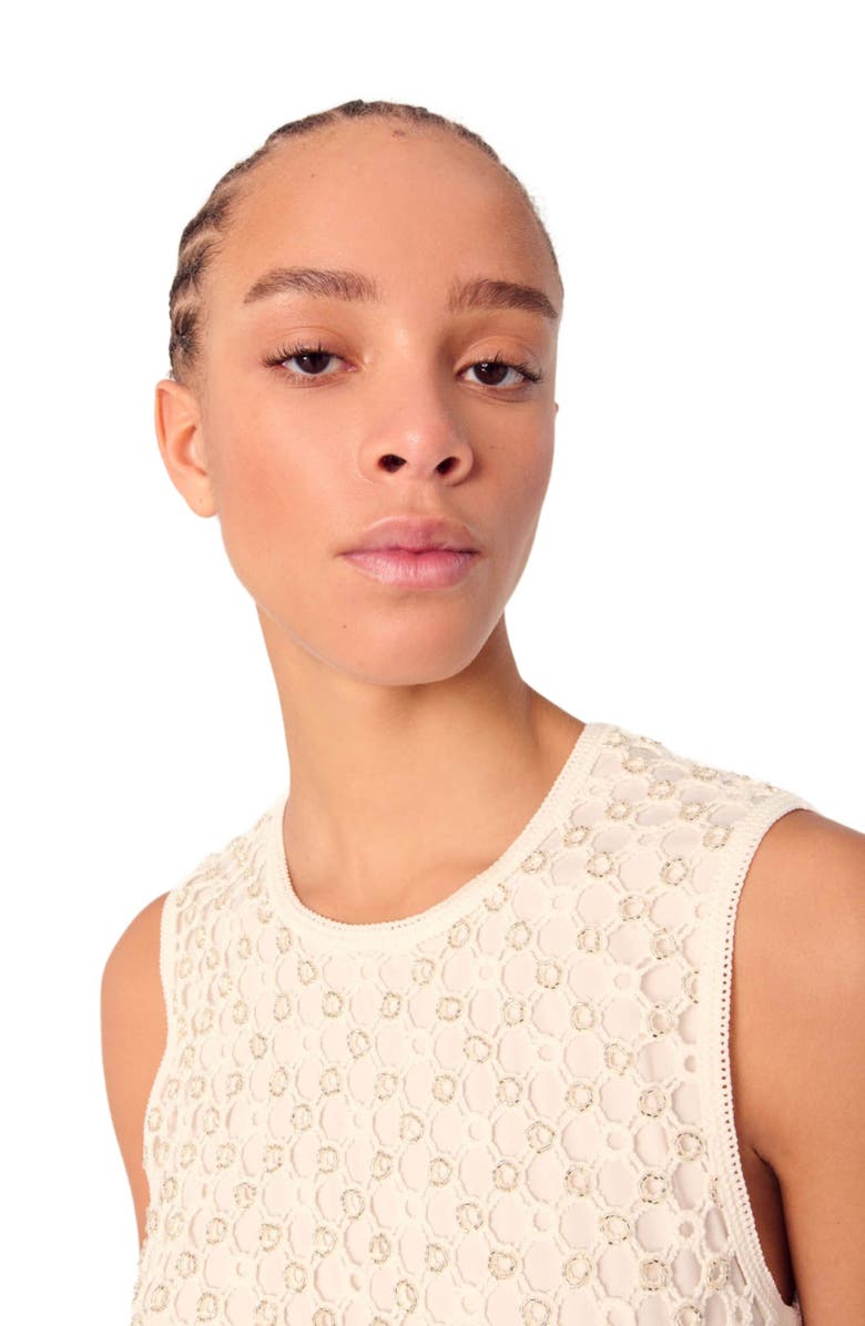 maje Crochet top with beads, Alternate, color, 