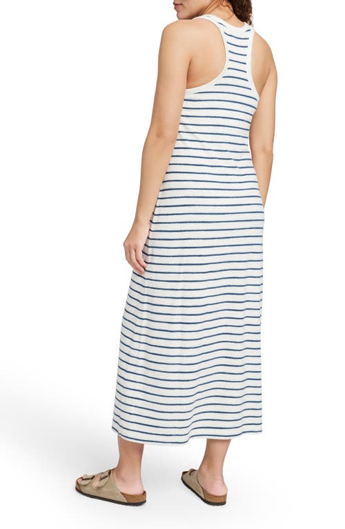 Faherty Cabana Stripe Terry Tank Maxi Dress In Navy Surf Stripe