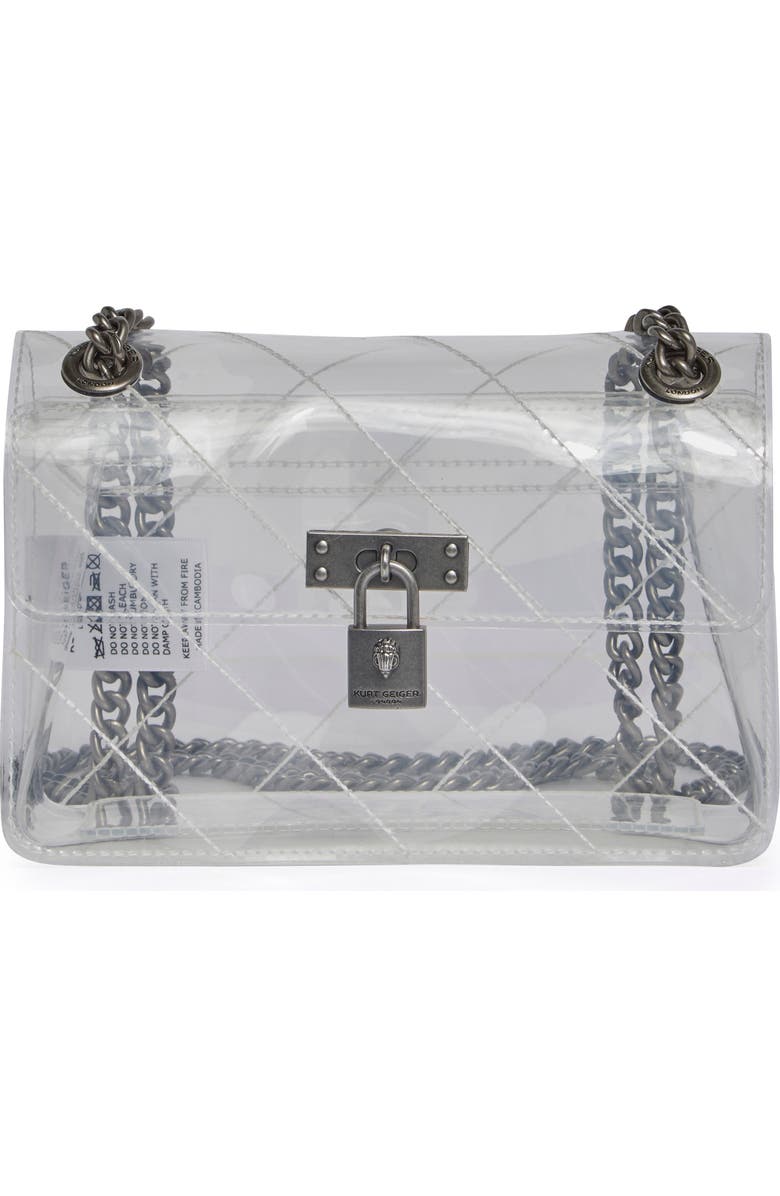 Kurt Geiger London Mini Brixton Vinyl Crossbody Bag, Main, color, Silver