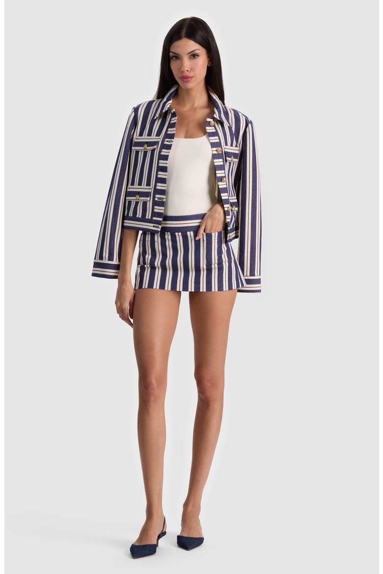 Ace Stripe High Waist Skort, Alternate, color, METRO STRIPE TWILIGHT BLUE