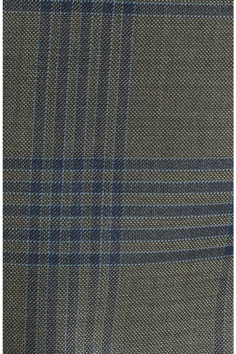 Hutson Slim Fit Grey Plaid Wool Sport Coat, Alternate, color, OPEN GREEN