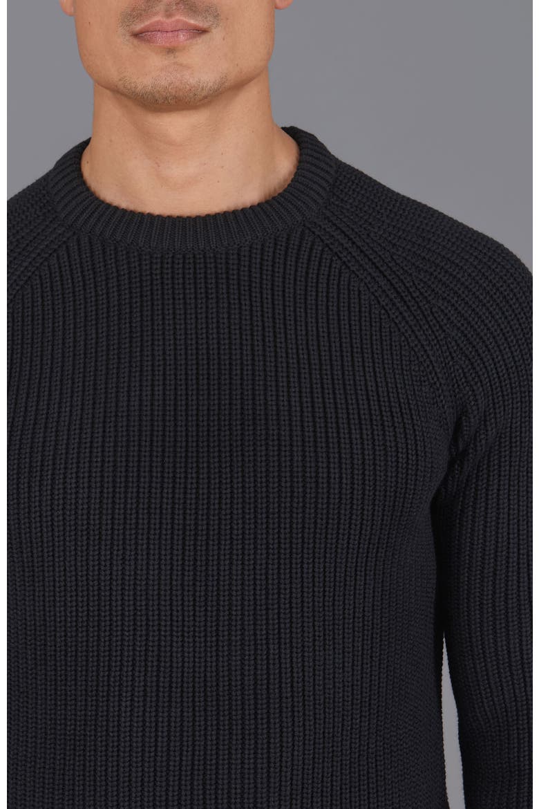 Cotton Fisherman Rib Knit Sweater, Alternate, color, Black