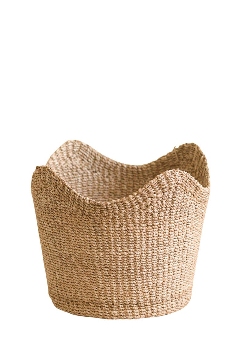 Scallop Edge Storage Basket, Main, color, Natural