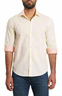 Jared Lang Slub Pima Cotton Blend Button-Up Shirt